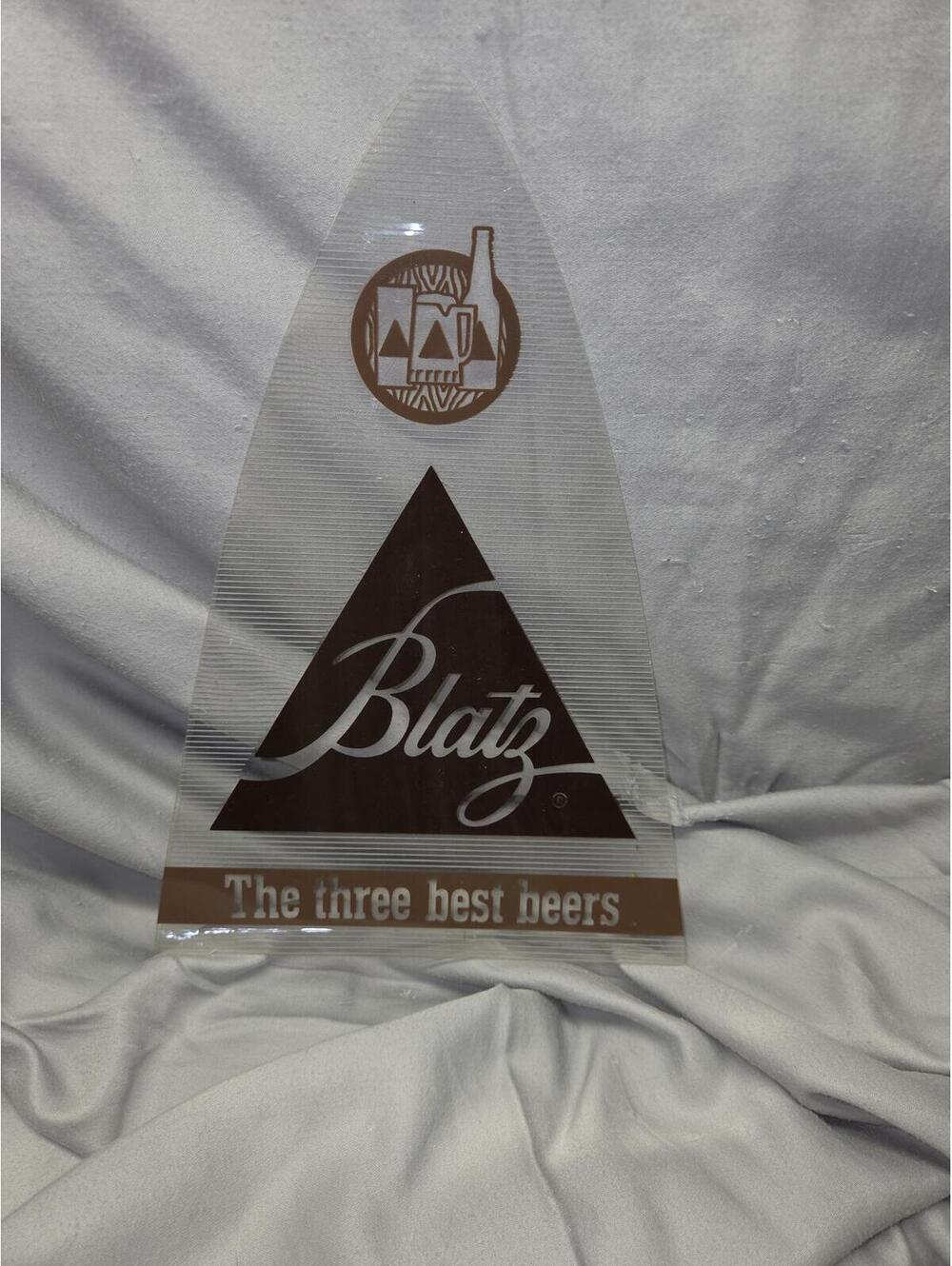 Blatz Beer Acrylic Triangle Original Insert "The Three Best Beers"